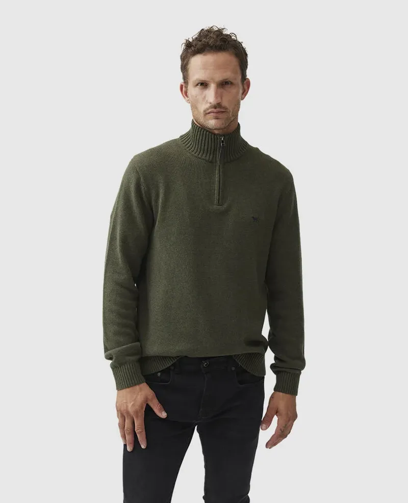 Rodd and Gunn Merrick Bay Quarter Zip Knit Loden-1