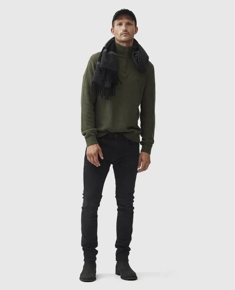 Rodd and Gunn Merrick Bay Quarter Zip Knit Loden-3