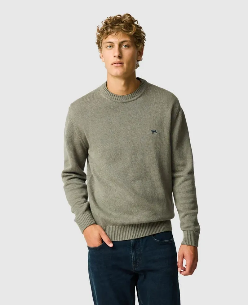 Rodd and Gunn Gunn Knit Crew Neck Sweater in Willow-1