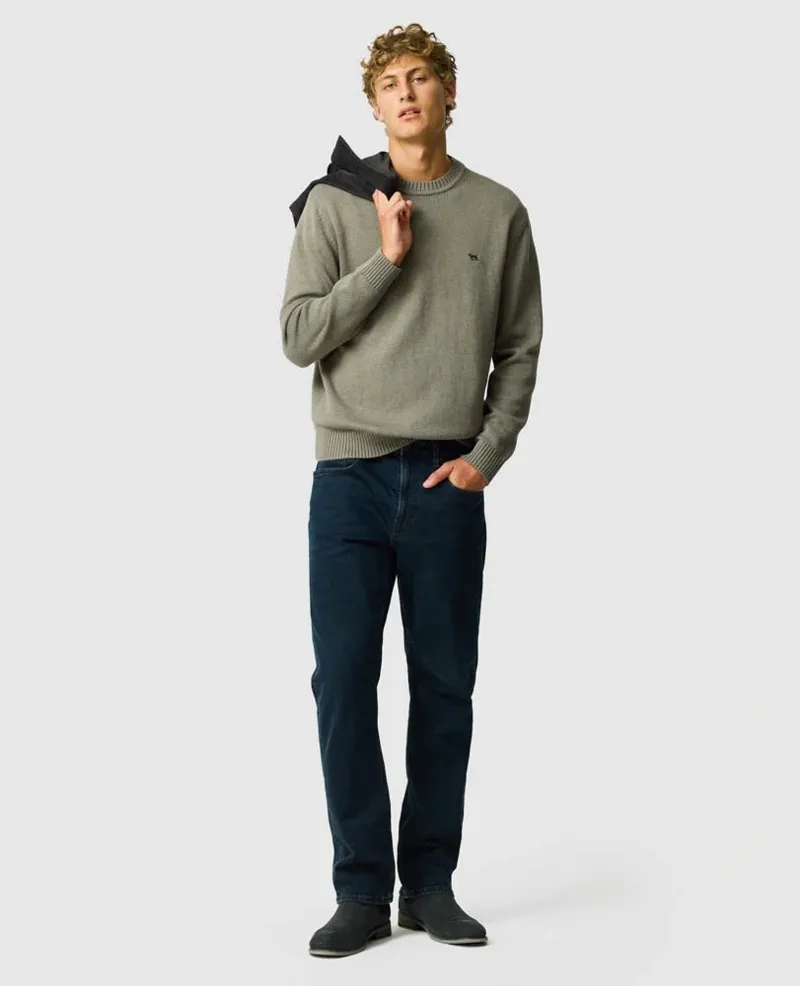 Rodd and Gunn Gunn Knit Crew Neck Sweater in Willow-2