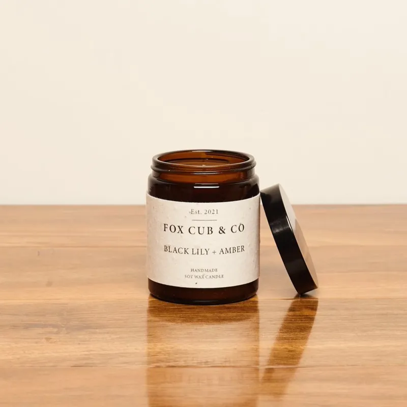 Fox Cub and Co Black Lily and Amber Candle
