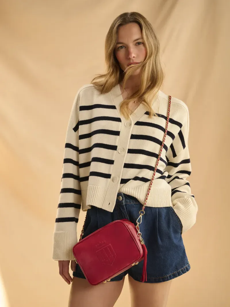 Fairfax and Favor Finsbury Cross Body Bag Cherry Suede-1