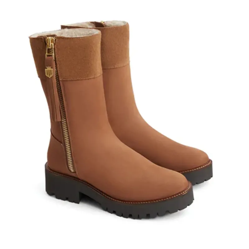 Fairfax and Favor Shearling Lined Paris Cognac Nubuck