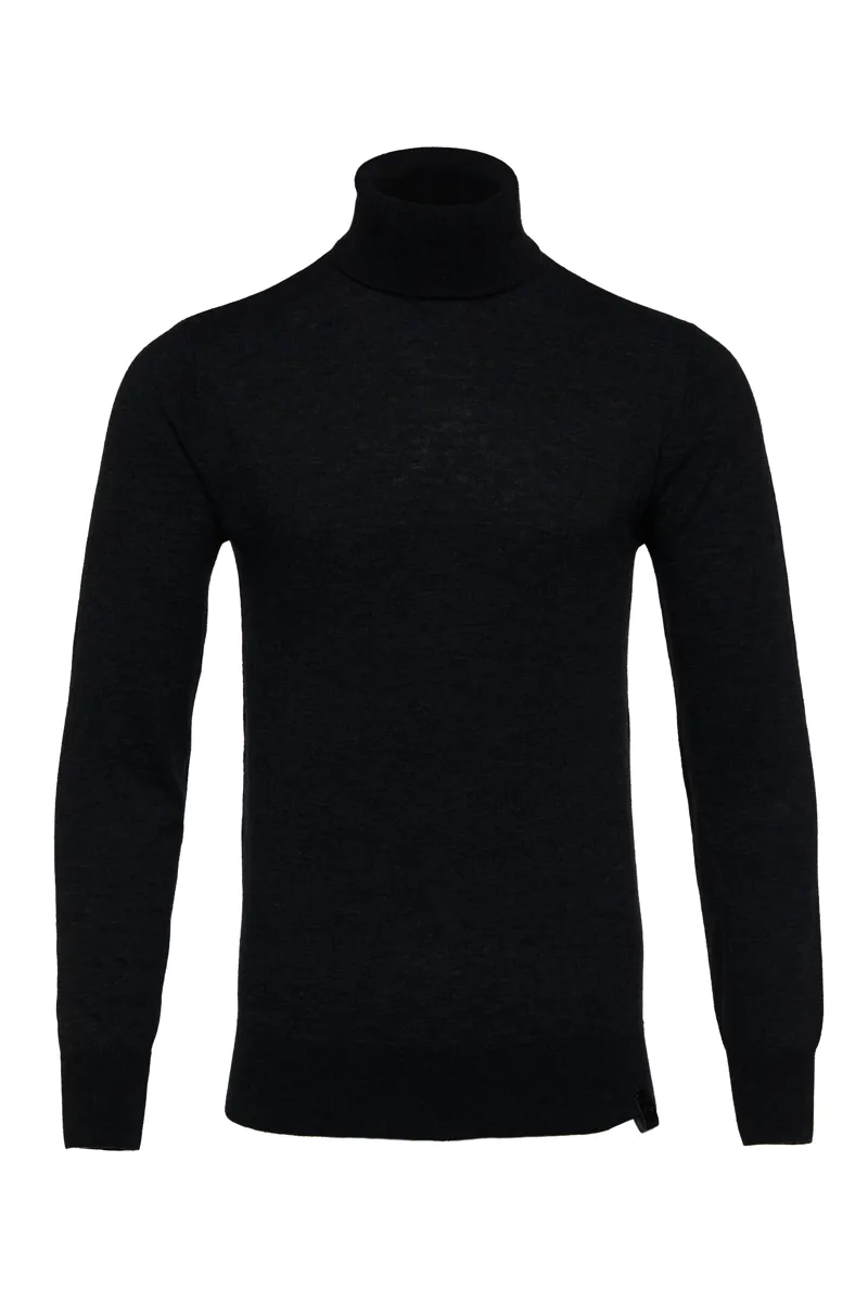 Holland Cooper Fine Roll Neck Knit Black
