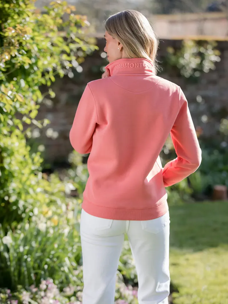 Beaumont and Bear Tuckenhay Unisex Quarter Zip Flamingo-7