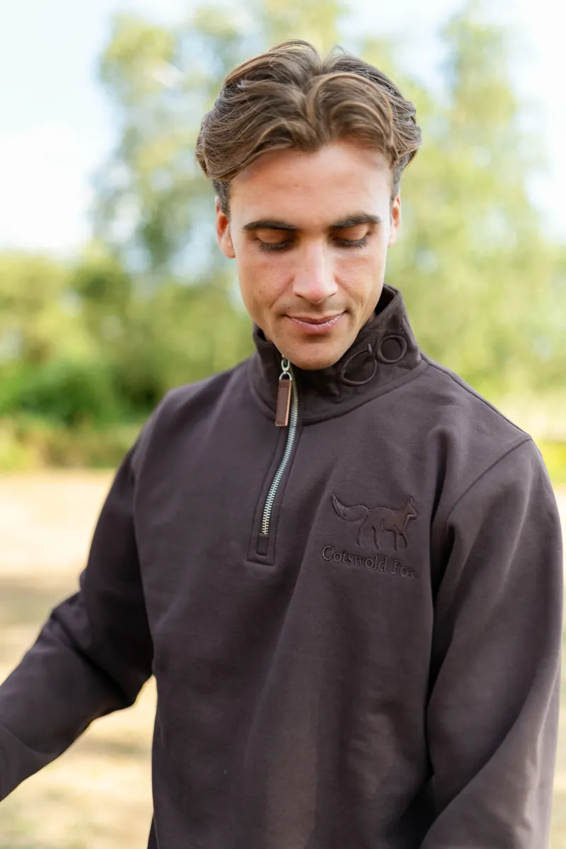 Cotswold Fox Tetbury Quarter Zip in Chocolate-2