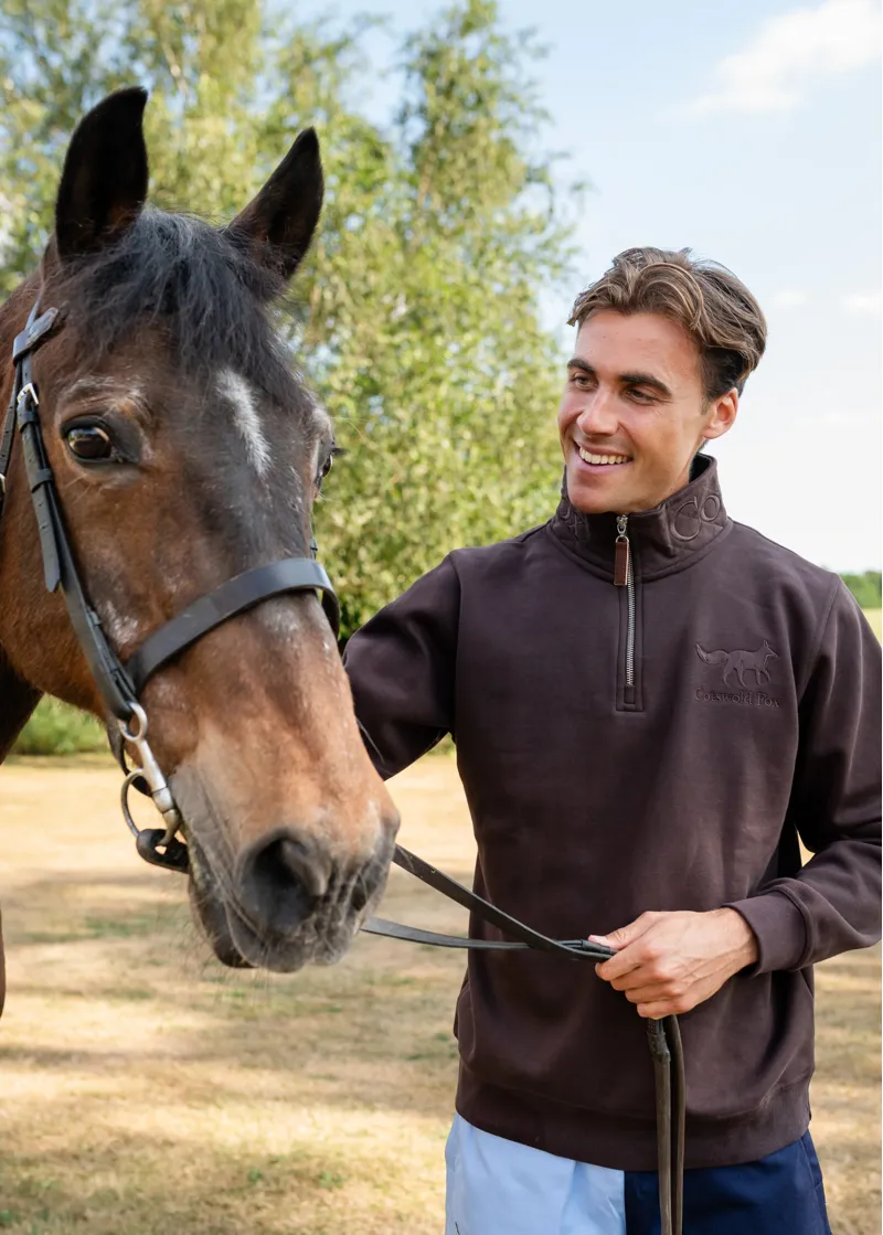 Cotswold Fox Tetbury Quarter Zip in Chocolate-3