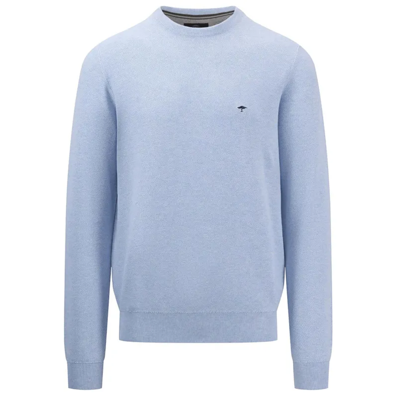 Fynch Hatton Fine Knitted Sweater with O-Neckline Summer Breeze