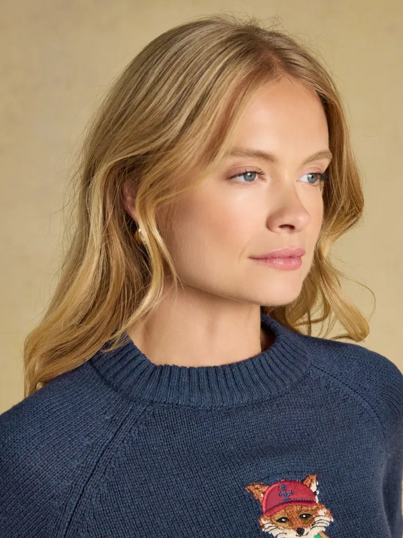 Joules Jonty Knitted Jumper in Navy-5