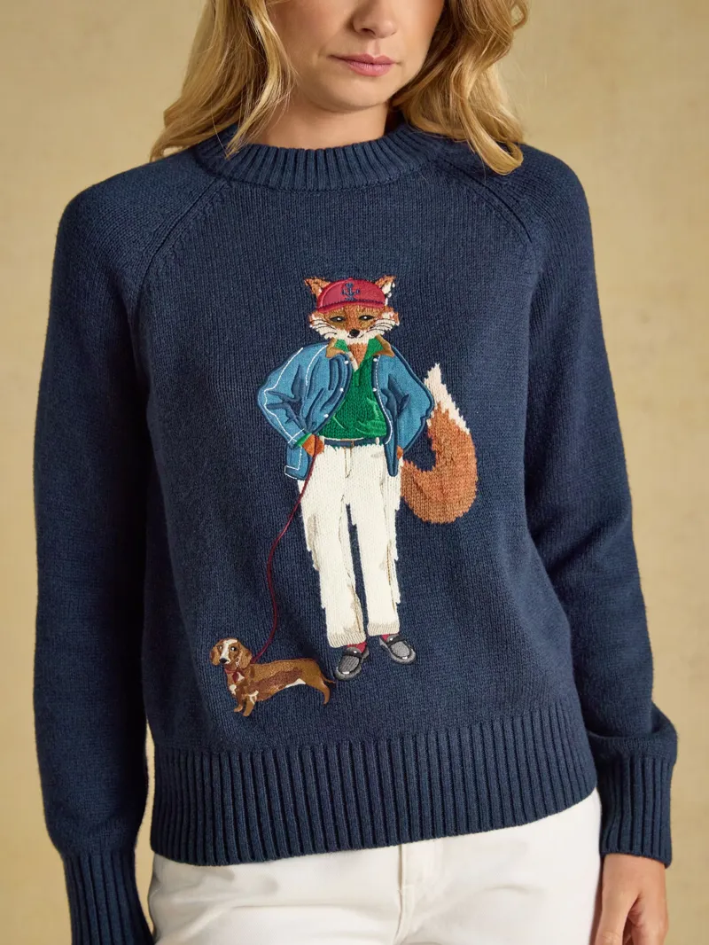 Joules Jonty Knitted Jumper in Navy-4