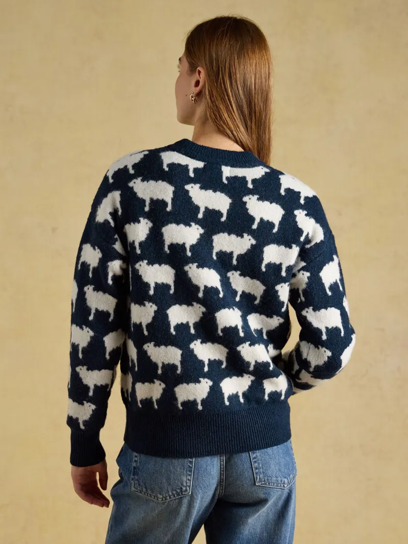 Joules Winter Woolies Knitted Jumper in Navy-2