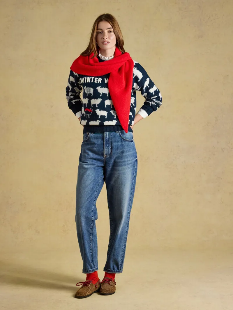 Joules Winter Woolies Knitted Jumper in Navy-3
