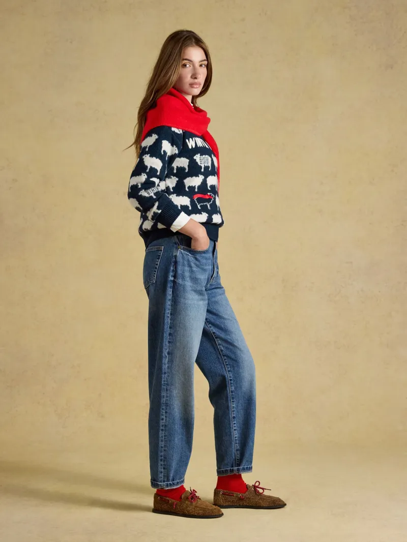 Joules Winter Woolies Knitted Jumper in Navy-4