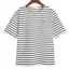 Gant Ladies Regular Breton Crew Neck T-Shirt Eggshell