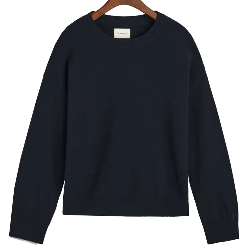 Gant Ladies Superfine Lambswool Jumper Evening Blue