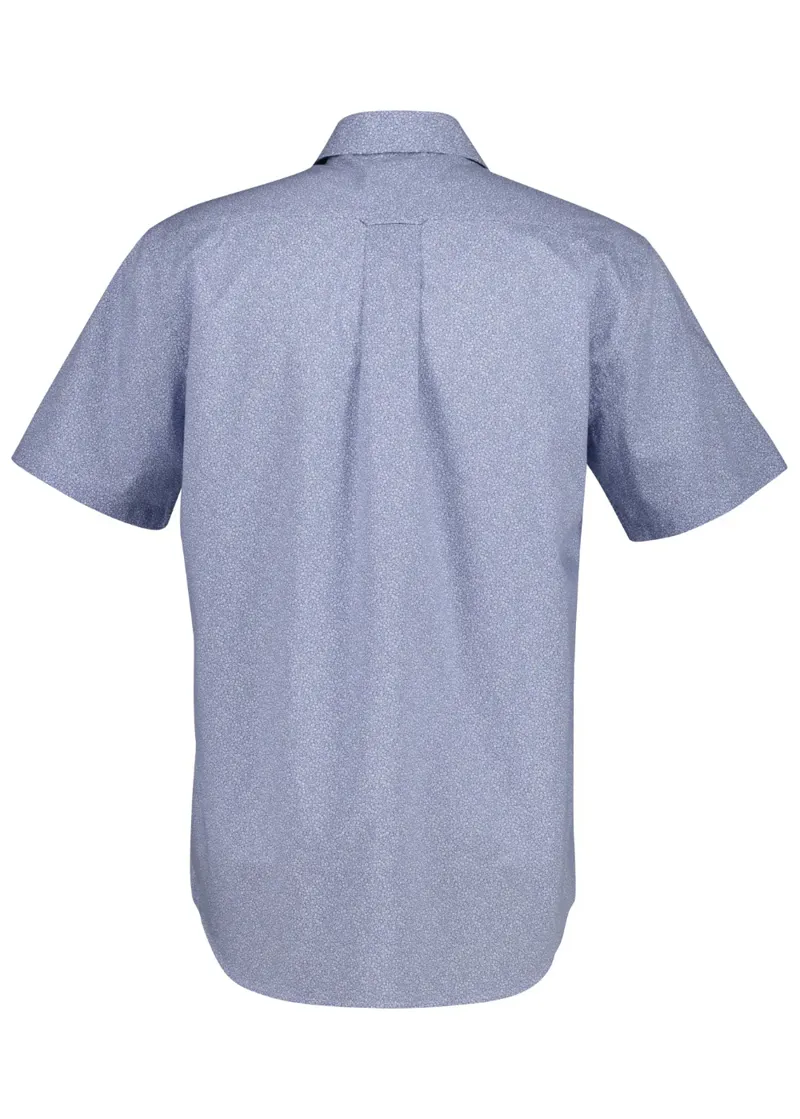 Gant Poplin AOP Short Sleeve Shirt in Faded Denim-1