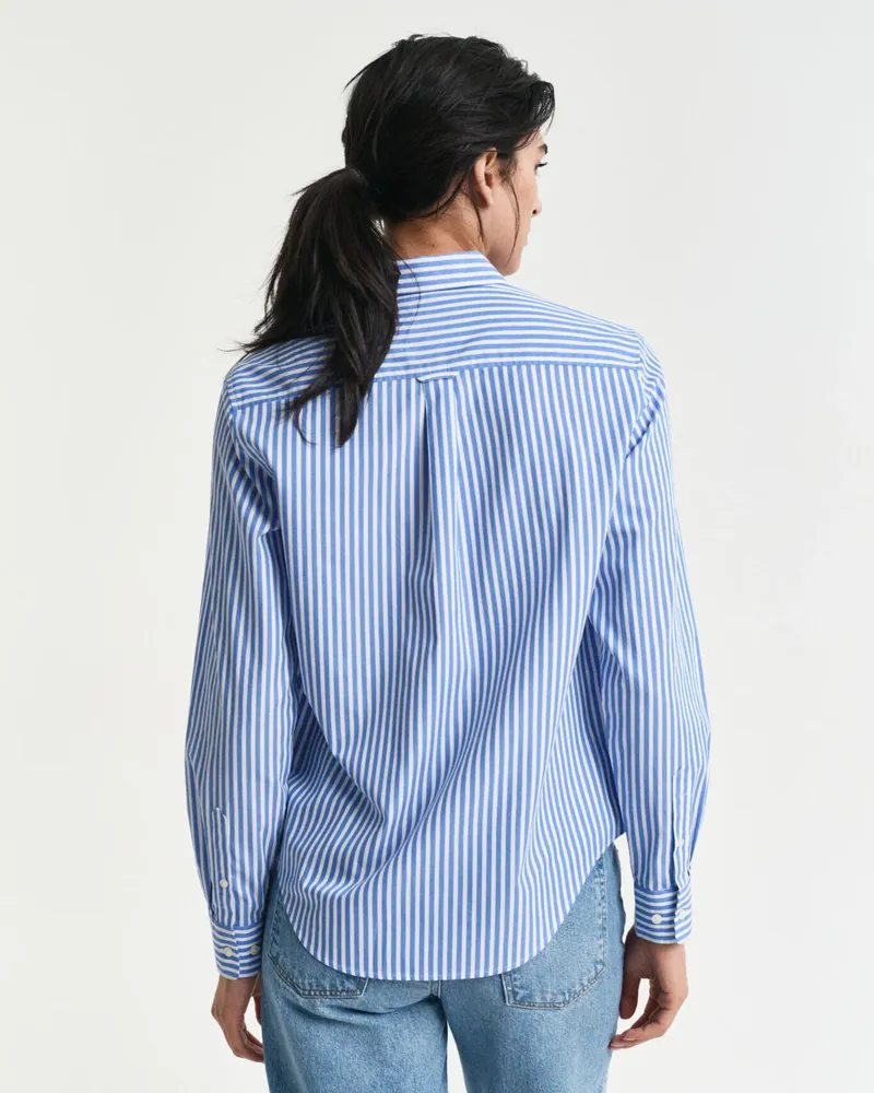 Gant Reg Classic Poplin Striped Shirt Perfect Blue-2