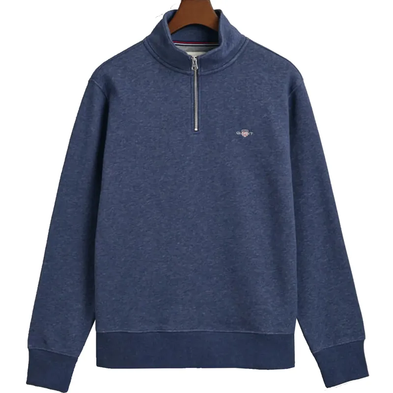 Gant Reg Shield Half Zip Sweat Dark Jeansblue Melange