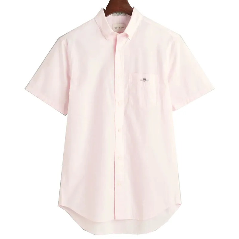 Gant Regular Fit Poplin Short Sleeve Shirt Light Pink