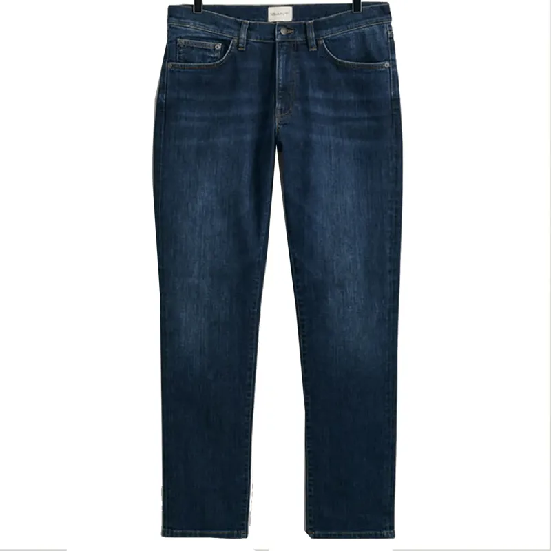 Gant Slim Fit Jeans Dark Blue Worn In-6