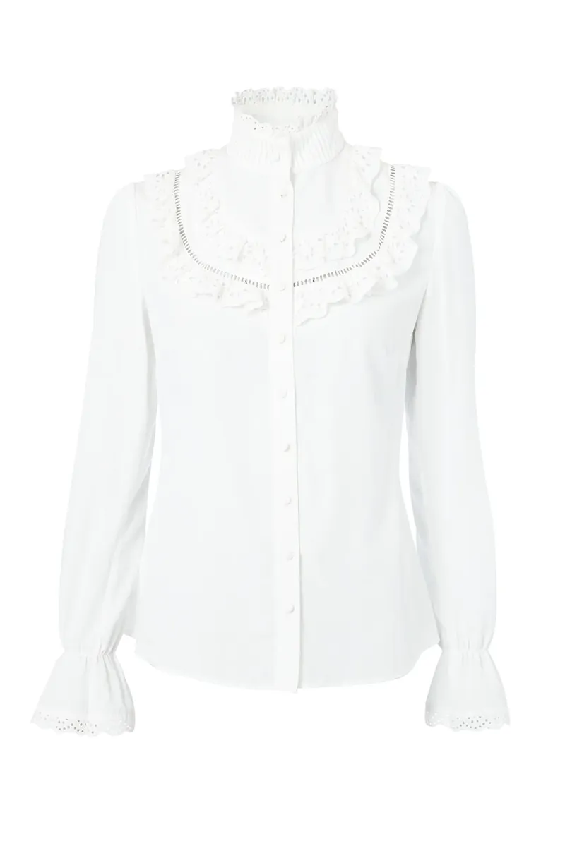 Holland Cooper Audley Lace Blouse White