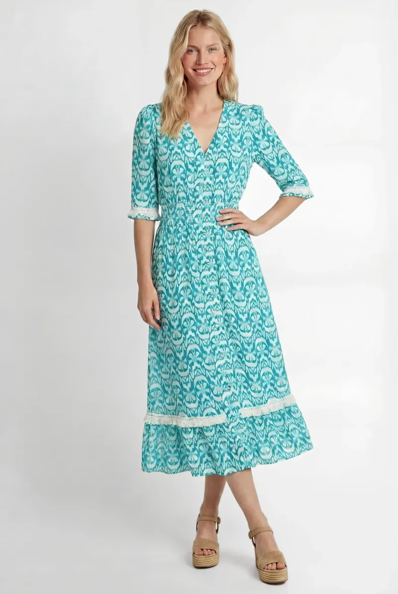 Guinea Alana Dress Long in Sea Green-1