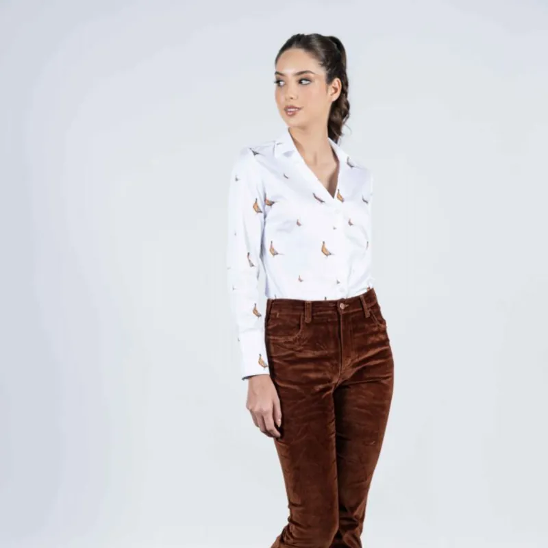 Hartwell Harper Shirt White Pheasants