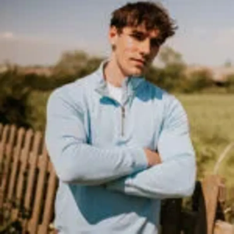 Digby and Litten Quarter Zip Jumper Baby Blue-1