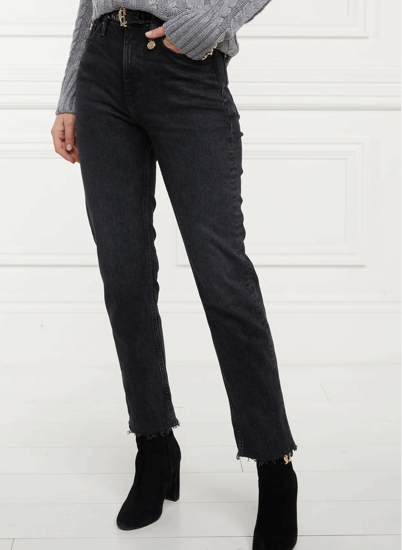 Holland Cooper High Rise Slim Jean Black Wash-1