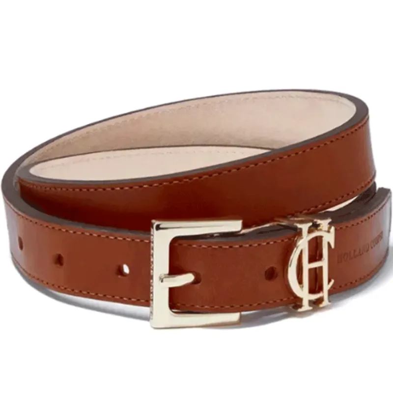 Holland Cooper Slim Logo Belt Tan