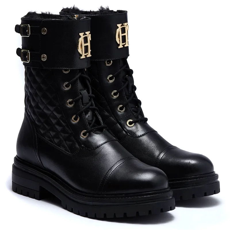 Holland Cooper Camden Biker Boot Black