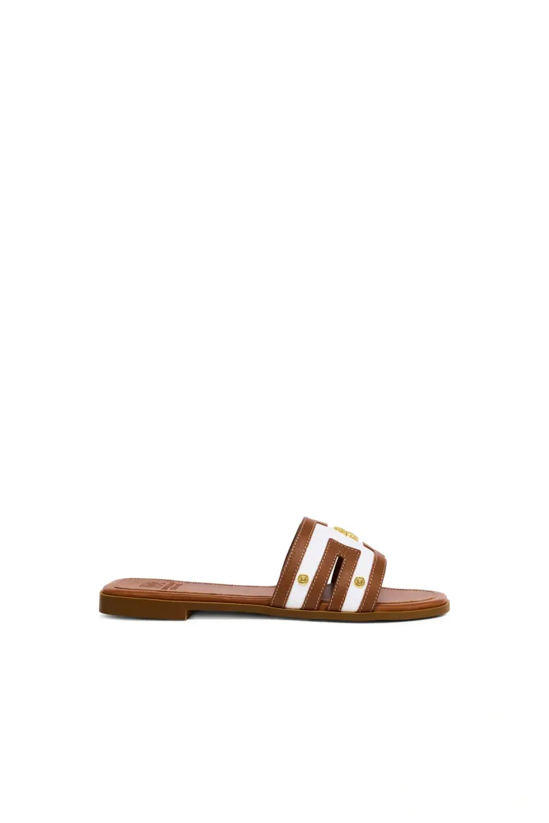 Holland Cooper Heraldic Monogram Slides in Natural Tan-2