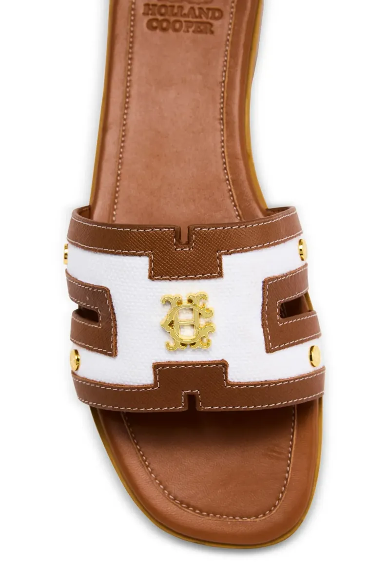 Holland Cooper Heraldic Monogram Slides in Natural Tan-3