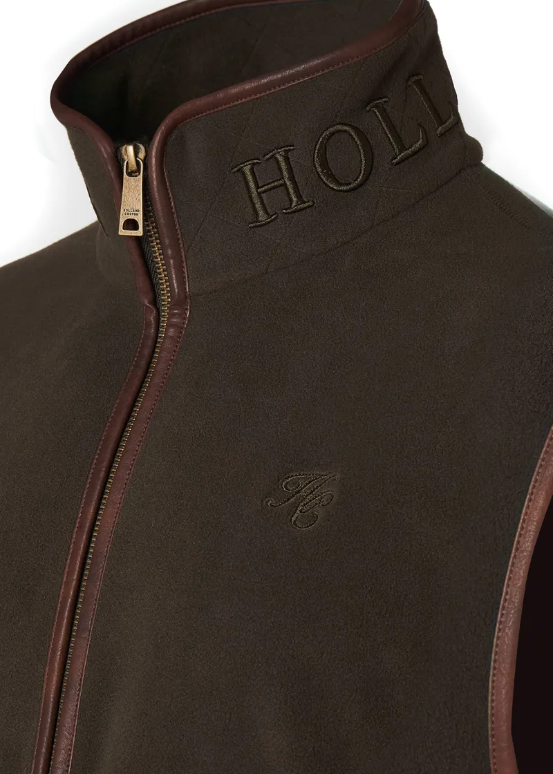 Holland Cooper Men's Country Fleece Gilet Khaki-5