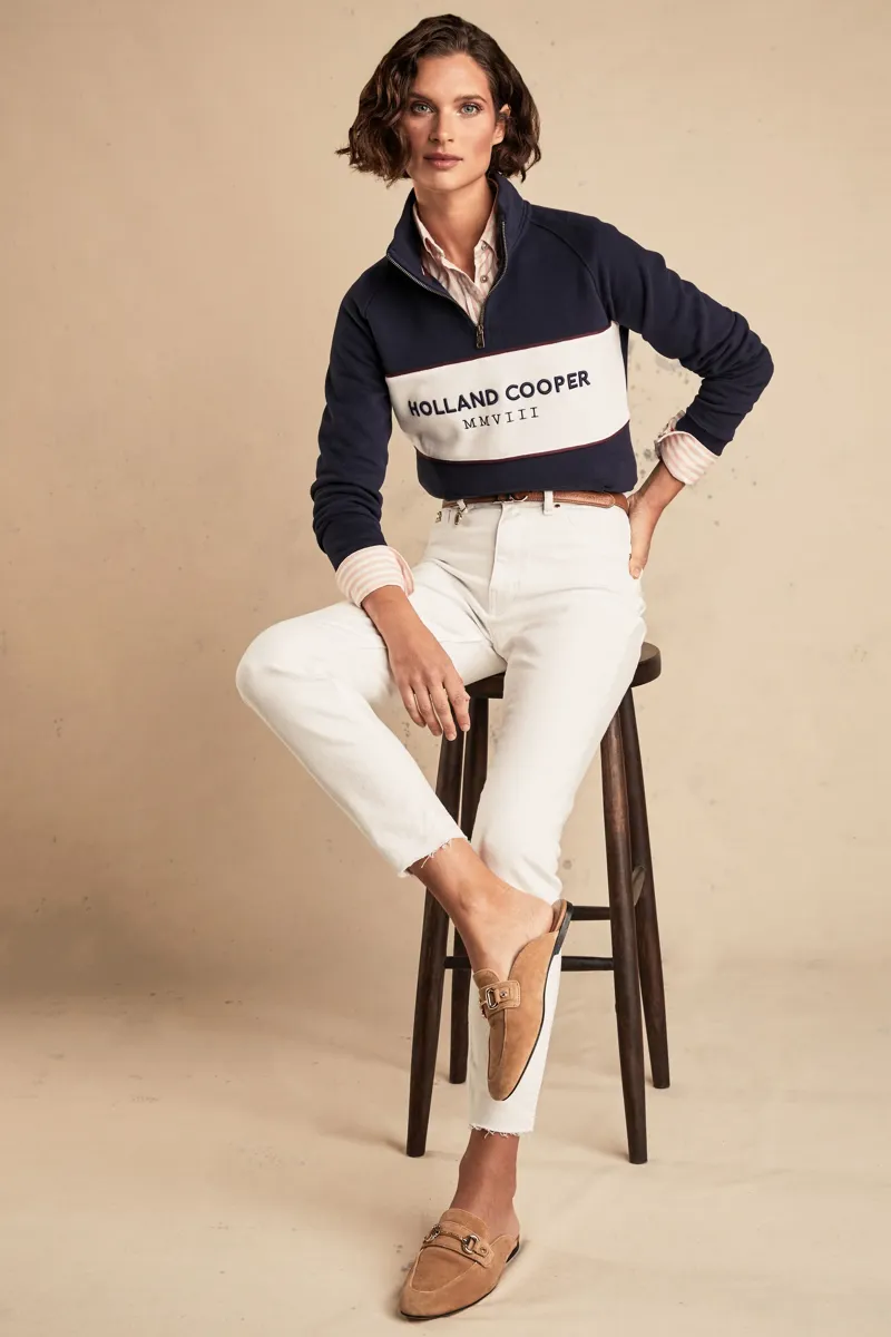 Holland Cooper Sporting Heritage Zip Henley Ink Navy-1