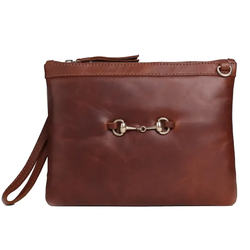 Hicks and Hides Charlton Bit Clutch Bag Cognac