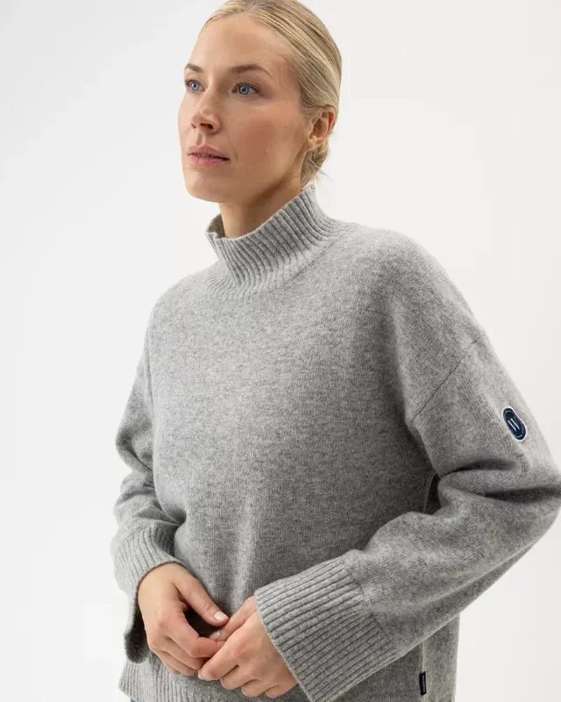Holebrook Margot Turtle Neck WP in Grey Melange-1