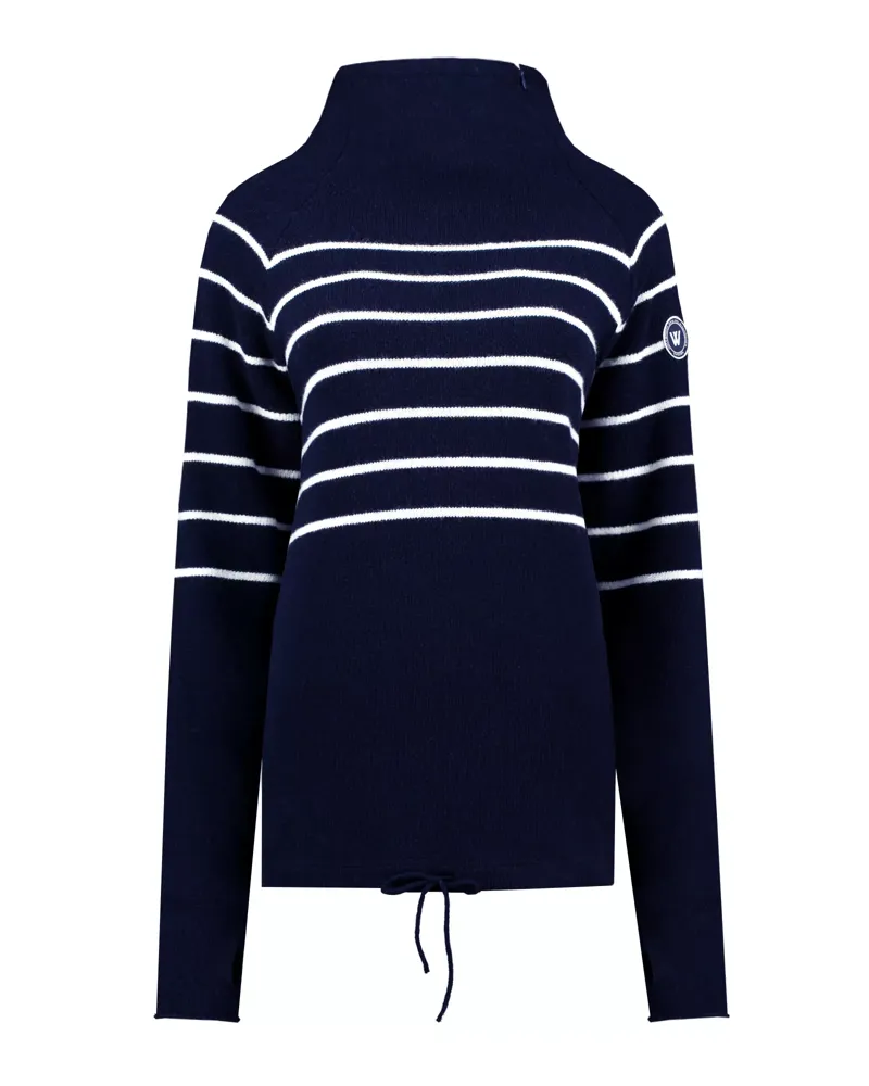 Holebrook Martina Ladies Wool Windproof Jumper Navy/Off White