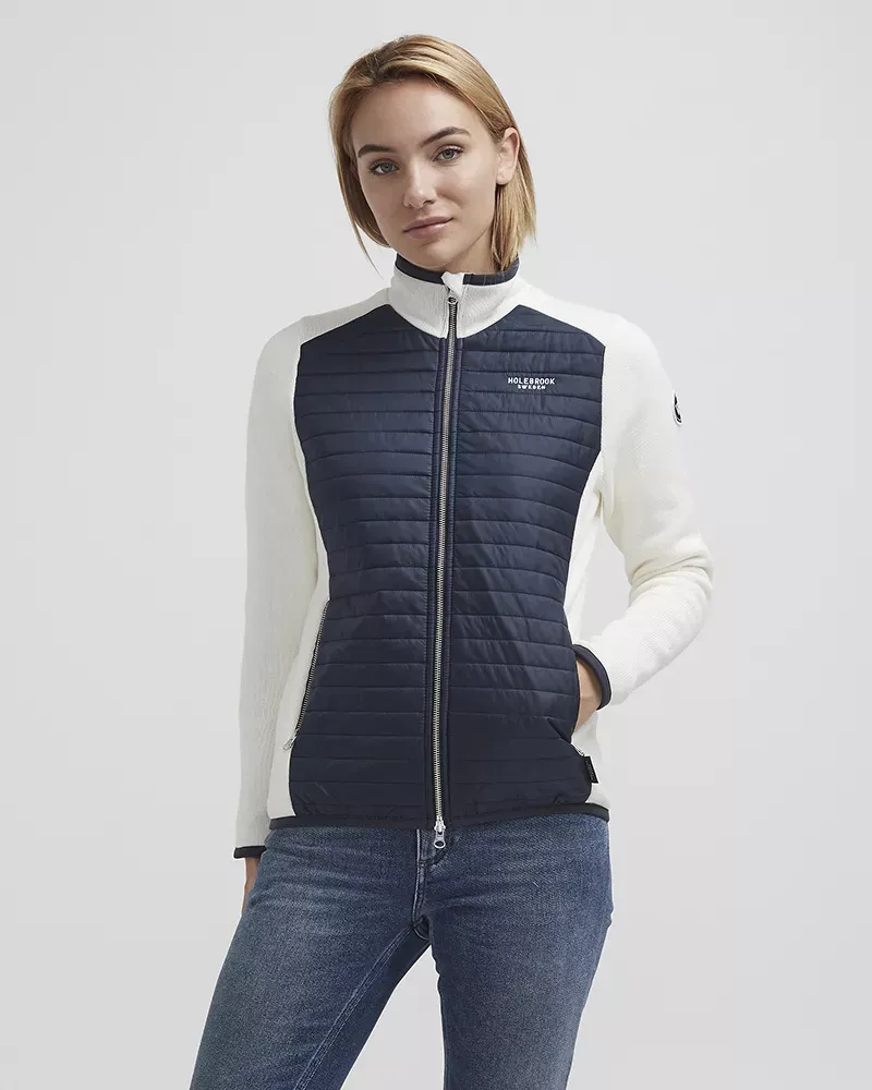 Holebrook Mimmi Ladies Windproof Full Zip Jacket Off White/Navy-1