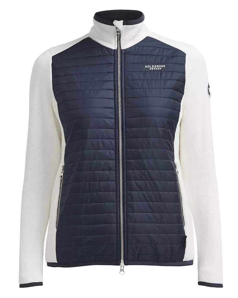 Holebrook Mimmi Ladies Windproof Full Zip Jacket Off White/Navy