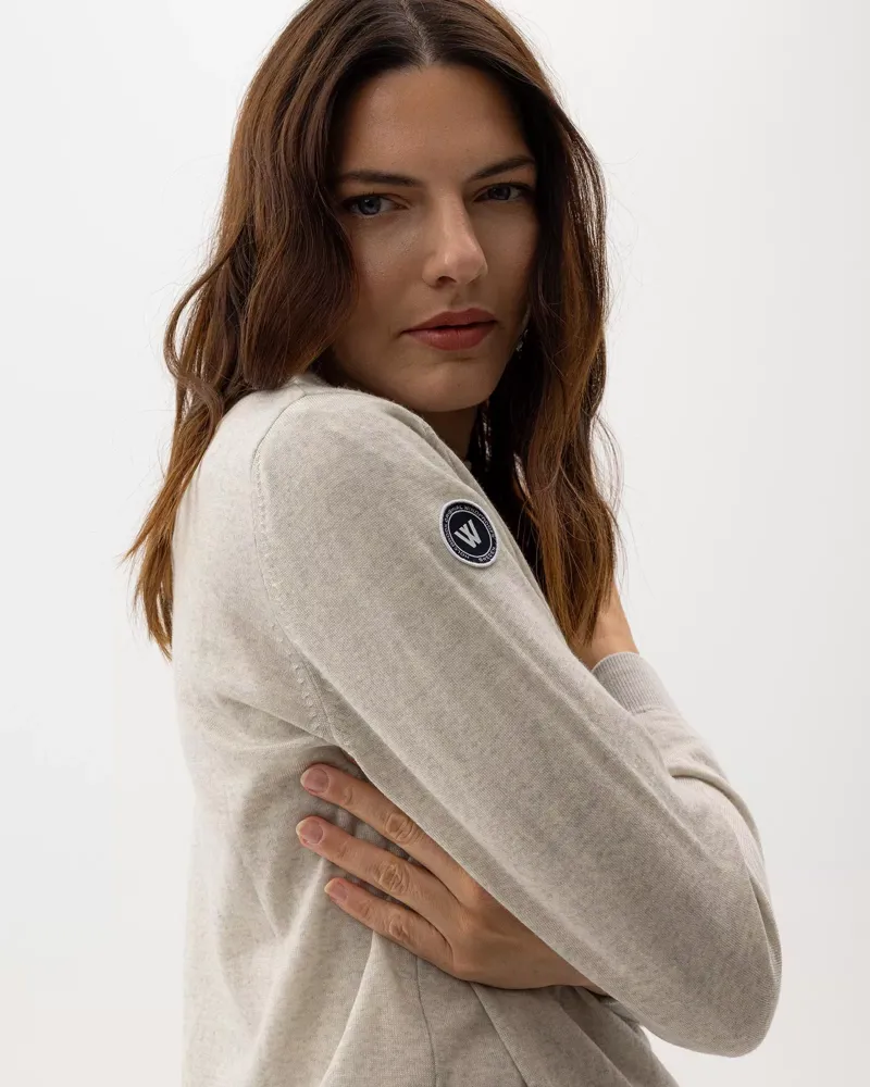 Holebrook Nelly Crew WP Light Grey Melange-1