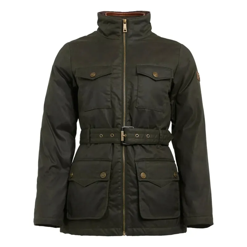 Holland Cooper Belted Wax Jacket Dark Olive