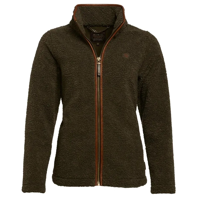 Holland Cooper Country Fleece Jacket Khaki Borg