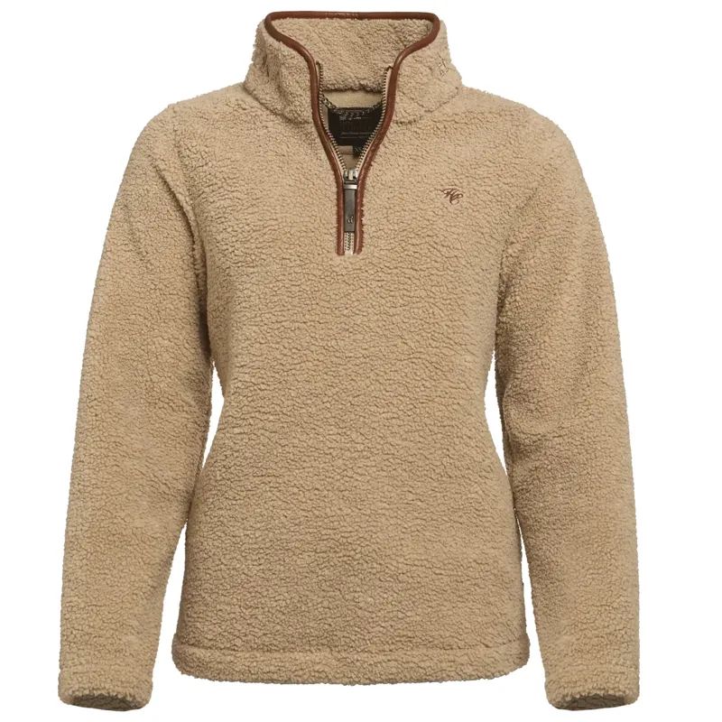 Holland Cooper Country Fleece Quarter Zip Natural Borg