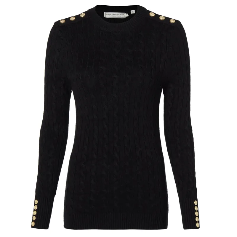 Holland Cooper Seattle Cable Crew Knit Black