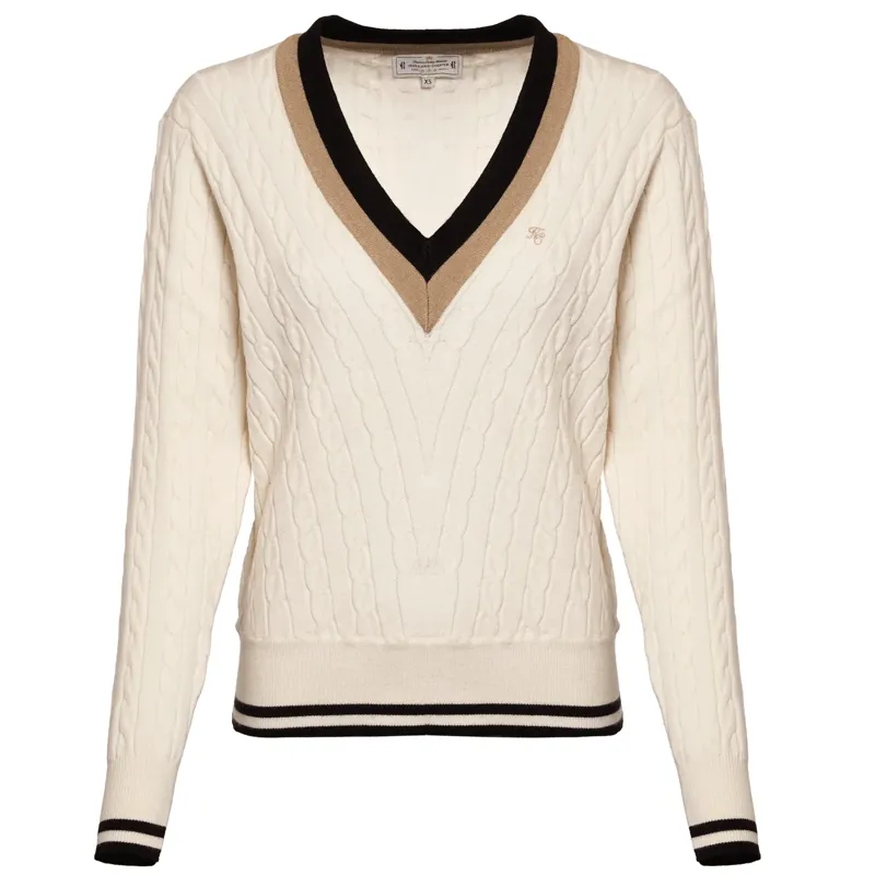 Holland Cooper Melissa V Neck Knit Natural