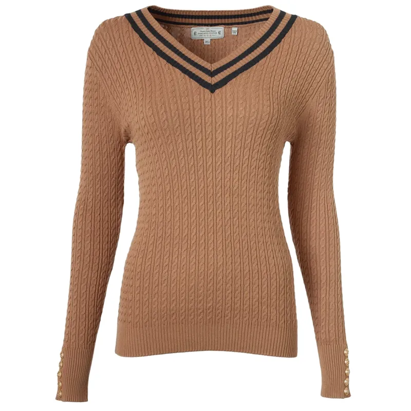 Holland Cooper Zoe Knit Dark Camel Marl
