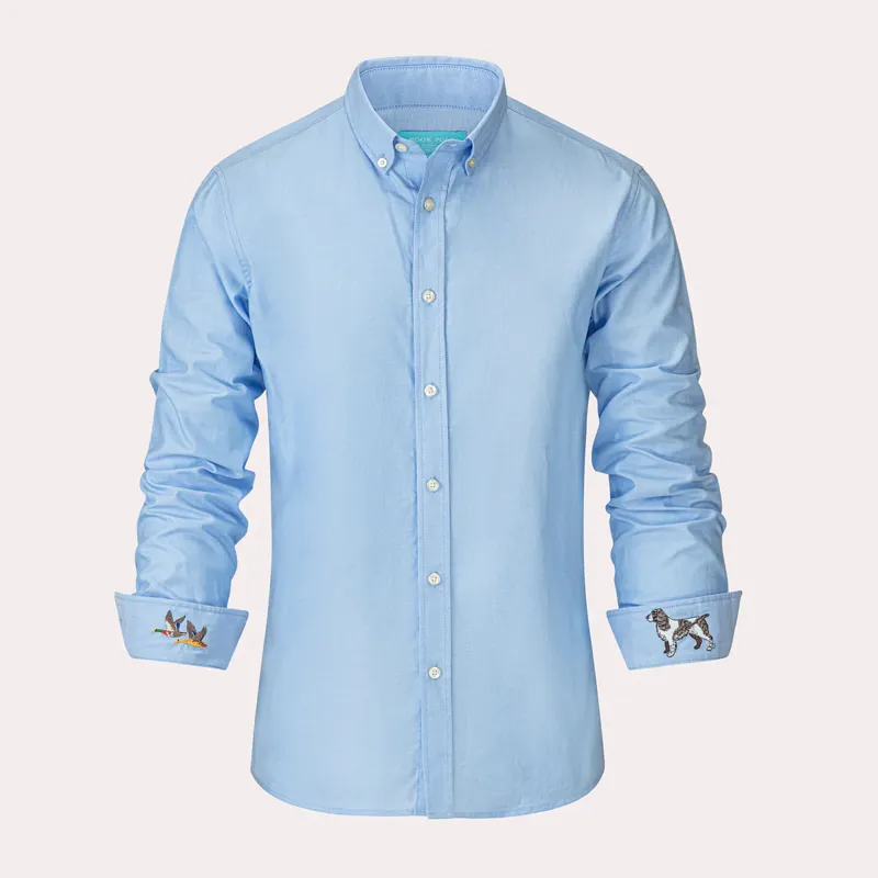 Hook Polo Men's Blue Oxford Shirt-1