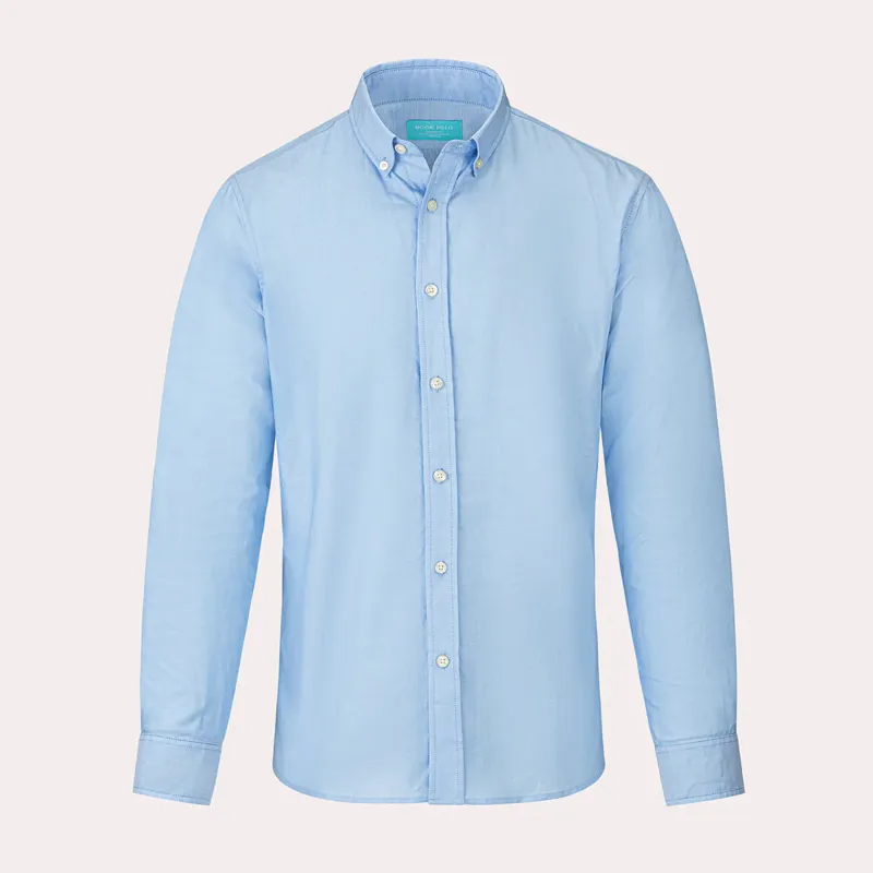 Hook Polo Men's Blue Oxford Shirt-3