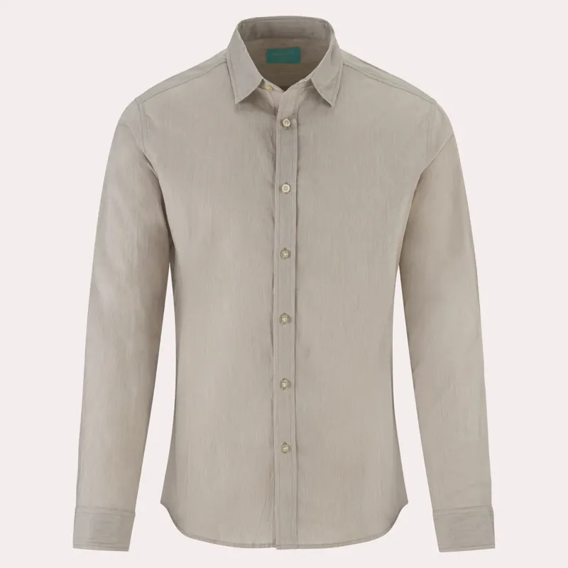 Hook Polo Men's Linen Shirt Khaki-2
